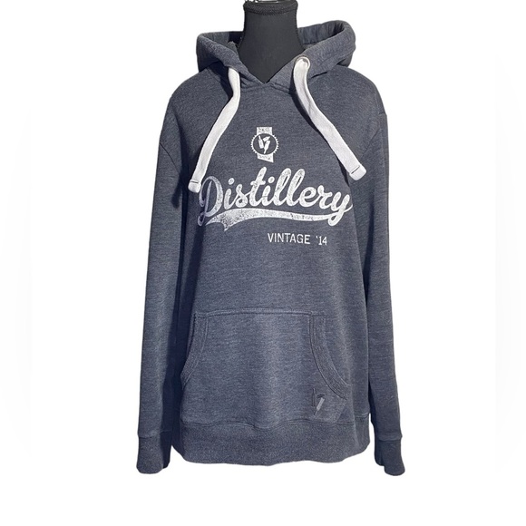 Distillery Apparel Other - Distillery Apparel Grey Drawstring Hoodie With Logo Men’s Size Large